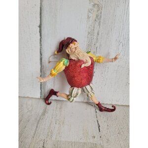 Unique walking Santa Claus Apple ornament Xmas vintage